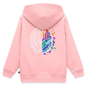 cerveau - Sweat Premium à capuche zippé enfant bio - rose - Dos - AI Model Kid Female (0cm)