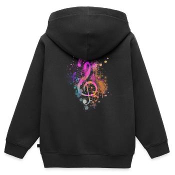 Compositeur de Clef - Sweat Premium à capuche zippé enfant bio - noir - Dos - AI Model Kid Male (0cm)
