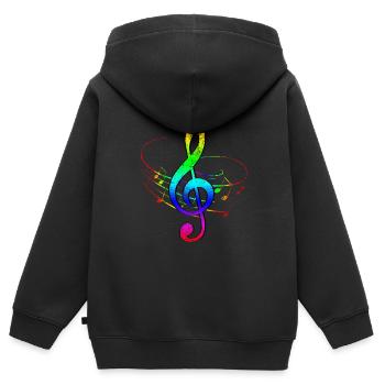 Clef musician - Kids Premium Organic Zip-up Hoodie - black - Back - AI Model Kid Male (0cm)