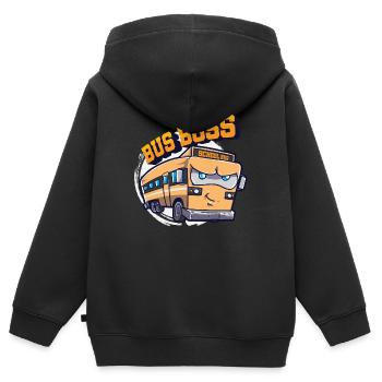 Schulbus - Kinder Premium Organic Zip Hoodie - Schwarz - Hinten - AI Model Kid Male (0cm)