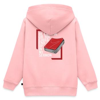 Pastor lustiges Geschenk - Kinder Premium Organic Zip Hoodie - Rosa - Hinten - AI Model Kid Female (0cm)