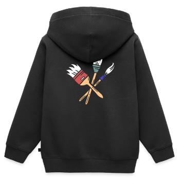 Maler - Kinder Premium Organic Zip Hoodie - Schwarz - Hinten - AI Model Kid Male (0cm)