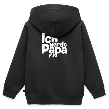 Ich werde Papa | Werdender Vater Werdende Eltern - Kinder Premium Organic Zip Hoodie - Schwarz - Hinten - AI Model Kid Male (0cm)