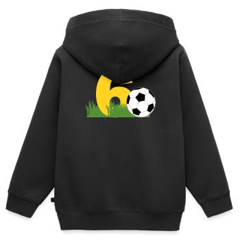 6. Geburtstag Junge Fußballer Geschenk - Kinder Premium Organic Zip Hoodie - Schwarz - Hinten - AI Model Kid Male (0cm)