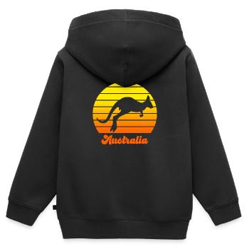 Australien Backpacker Land - Kinder Premium Organic Zip Hoodie - Schwarz - Hinten - AI Model Kid Male (0cm)