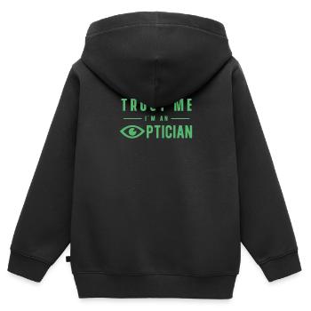 Optique lunettes opticien opticien opticien - Sweat Premium à capuche zippé enfant bio - noir - Dos - AI Model Kid Male (0cm)