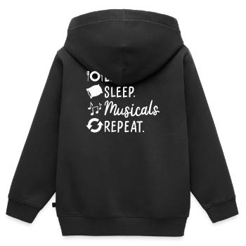 Musical - Kinder Premium Organic Zip Hoodie - Schwarz - Hinten - AI Model Kid Male (0cm)
