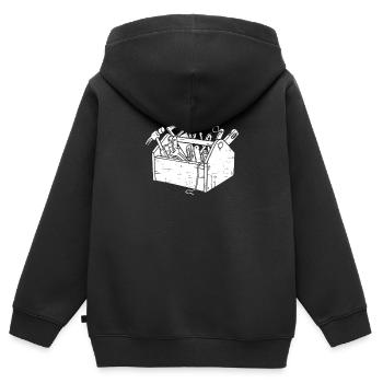 Bauarbeiter - Kinder Premium Organic Zip Hoodie - Schwarz - Hinten - AI Model Kid Male (0cm)
