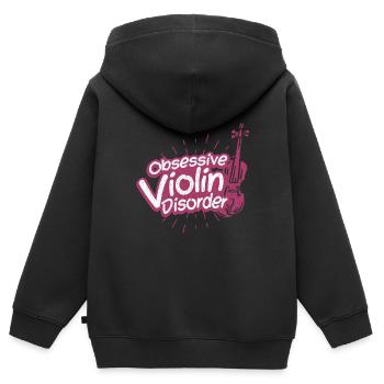 violin - Kids Premium Organic Zip-up Hoodie - black - Back - AI Model Kid Male (0cm)