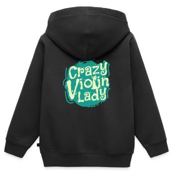 Geige - Kinder Premium Organic Zip Hoodie - Schwarz - Hinten - AI Model Kid Male (0cm)