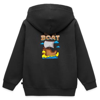 Whatever Floats your boat Badeente Schiff Boot - Kinder Premium Organic Zip Hoodie - Schwarz - Hinten - AI Model Kid Male (0cm)