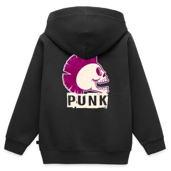 Punk Musik Einhorn Girl Punker Rock Anarchie - Kinder Premium Organic Zip Hoodie - Schwarz - Hinten - AI Model Kid Male (0cm)