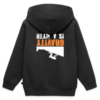 Bergsteiger Mythos der Schwerkraft Kletterer - Kinder Premium Organic Zip Hoodie - Schwarz - Hinten - AI Model Kid Male (0cm)