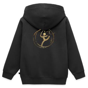 Gymnastique rythmique - Sweat Premium à capuche zippé enfant bio - noir - Dos - AI Model Kid Male (0cm)