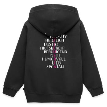 Erzieherin Kindergarten und Erziehung - Kinder Premium Organic Zip Hoodie - Schwarz - Hinten - AI Model Kid Male (0cm)