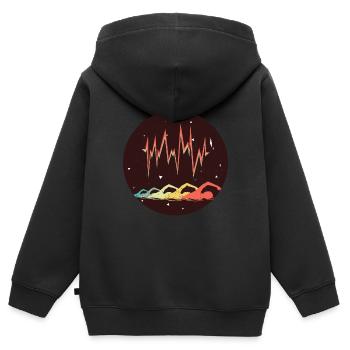 Schwimmer Schwimmen - Kinder Premium Organic Zip Hoodie - Schwarz - Hinten - AI Model Kid Male (0cm)