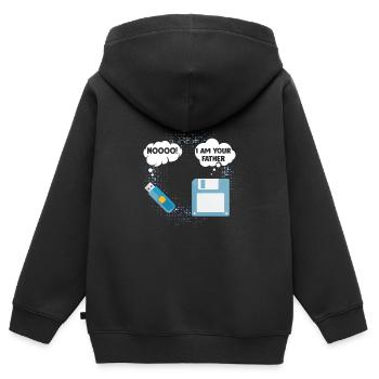 Floppy disk USB flash drive father computer - Kids Premium Organic Zip-up Hoodie - black - Back - AI Model Kid Male (0cm)