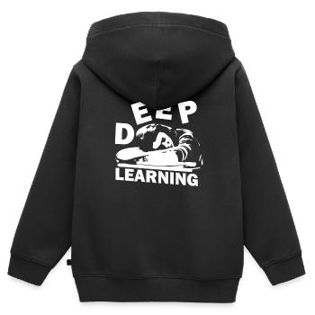 Deep learning - Kids Premium Organic Zip-up Hoodie - black - Back - AI Model Kid Male (0cm)