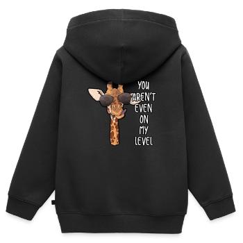 Giraffe Tier Tiere - Kinder Premium Organic Zip Hoodie - Schwarz - Hinten - AI Model Kid Male (0cm)