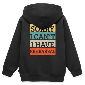 Theater - Kinder Premium Organic Zip Hoodie - Schwarz - Hinten - AI Model Kid Male (0cm)