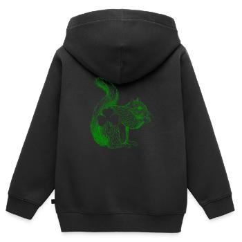 Eichhörnchen Niedliches Tier - Kinder Premium Organic Zip Hoodie - Schwarz - Hinten - AI Model Kid Male (0cm)