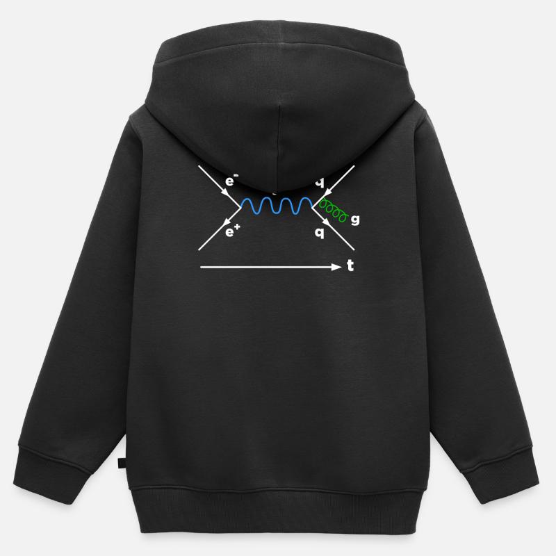 Feynman diagram physics physicist mathematician - Kids Premium Organic Zip-up Hoodie - black