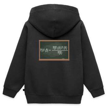 Bayes' theorem probability theory data - Kids Premium Organic Zip-up Hoodie - black - Back - AI Model Kid Male (0cm)