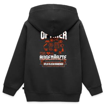 Optiker - Kinder Premium Organic Zip Hoodie - Schwarz - Hinten - AI Model Kid Male (0cm)