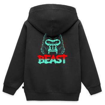 Gorilla Gym Beast - Sweat Premium à capuche zippé enfant bio - noir - Dos - AI Model Kid Male (0cm)