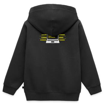 Ordinateur - Sweat Premium à capuche zippé enfant bio - noir - Dos - AI Model Kid Male (0cm)