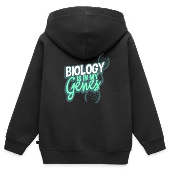 Biologie - Kinder Premium Organic Zip Hoodie - Schwarz - Hinten - AI Model Kid Male (0cm)