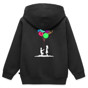 Mein Universum - Kinder Premium Organic Zip Hoodie - Schwarz - Hinten - AI Model Kid Male (0cm)