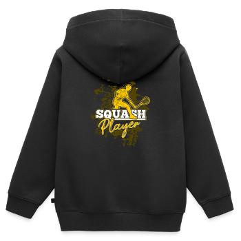 squash - Sweat Premium à capuche zippé enfant bio - noir - Dos - AI Model Kid Male (0cm)