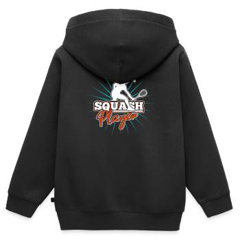 squash - Sweat Premium à capuche zippé enfant bio - noir - Dos - AI Model Kid Male (0cm)