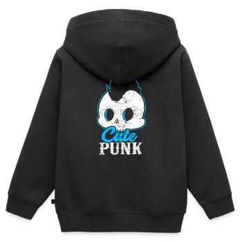 Punk rock musique punk rocker punks punk cadeau - Sweat Premium à capuche zippé enfant bio - noir - Dos - AI Model Kid Male (0cm)