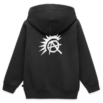 Punk rock musique punk rocker punks punk cadeau - Sweat Premium à capuche zippé enfant bio - noir - Dos - AI Model Kid Male (0cm)