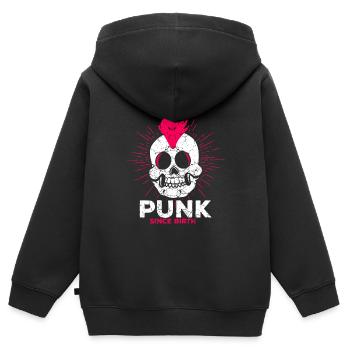 Punk rock musique punk rocker punks punk cadeau - Sweat Premium à capuche zippé enfant bio - noir - Dos - AI Model Kid Male (0cm)