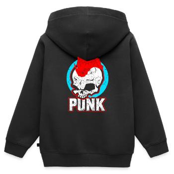 Punk rock musique punk rocker punks punk cadeau - Sweat Premium à capuche zippé enfant bio - noir - Dos - AI Model Kid Male (0cm)