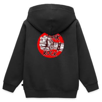 Punk rock musique punk rocker punks punk cadeau - Sweat Premium à capuche zippé enfant bio - noir - Dos - AI Model Kid Male (0cm)