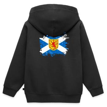 Schottland - Kinder Premium Organic Zip Hoodie - Schwarz - Hinten - AI Model Kid Male (0cm)