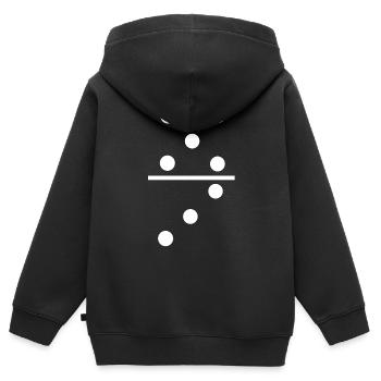 Domino drôle domino - Sweat Premium à capuche zippé enfant bio - noir - Dos - AI Model Kid Male (0cm)