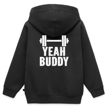 Yeah Buddy Light Weight - Kinder Premium Organic Zip Hoodie - Schwarz - Hinten - AI Model Kid Male (0cm)