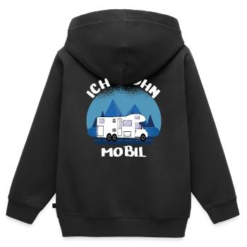 Ich Wohn Mobil - Kinder Premium Organic Zip Hoodie - Schwarz - Hinten - AI Model Kid Male (0cm)