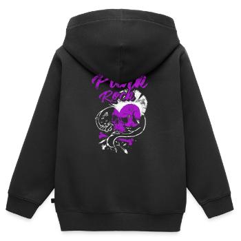 Punk rock punk punker musique rétro punks - Sweat Premium à capuche zippé enfant bio - noir - Dos - AI Model Kid Male (0cm)