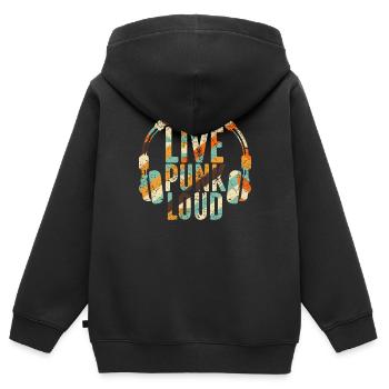 Punk rock punk punker musique rétro punks - Sweat Premium à capuche zippé enfant bio - noir - Dos - AI Model Kid Male (0cm)
