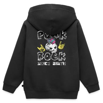 Punk rock punk punker musique rétro punks - Sweat Premium à capuche zippé enfant bio - noir - Dos - AI Model Kid Male (0cm)