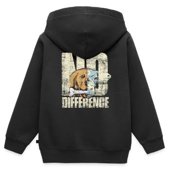 Vegan Lifestyle - Kinder Premium Organic Zip Hoodie - Schwarz - Hinten - AI Model Kid Male (0cm)
