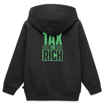Besteuert die Reichen - Kinder Premium Organic Zip Hoodie - Schwarz - Hinten - AI Model Kid Male (0cm)