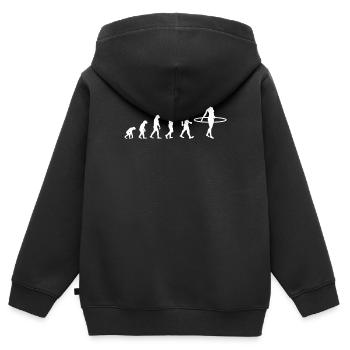 Evolution Hula Hoop t-shirt gift - Kids Premium Organic Zip-up Hoodie - black - Back - AI Model Kid Male (0cm)