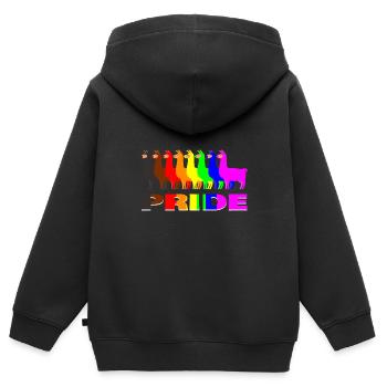 Lama Südamerika Tier - Kinder Premium Organic Zip Hoodie - Schwarz - Hinten - AI Model Kid Male (0cm)
